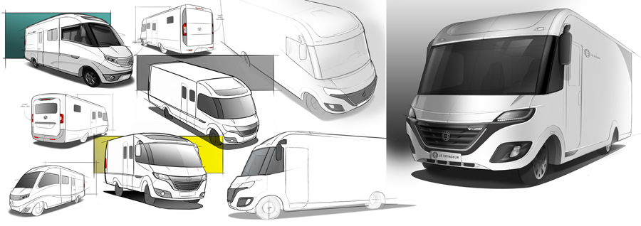 Design et conception de la carrosserie du véhicule LE VOYAGEUR réalisées par l’agence de design industriel et bureau d’étude technique Central Design  Nantes et Bordeaux 